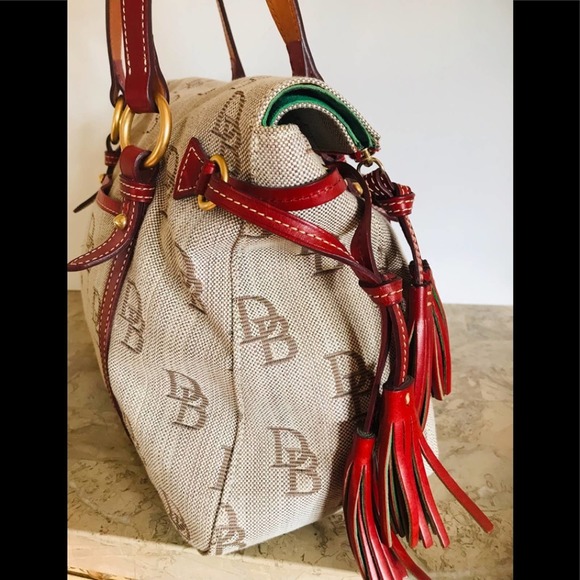 DOONEY AND BOURKE CANVAS/a JACQUARD LARGE SATCHEL - Picture 3 of 9